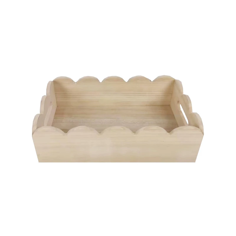 14" x 8.5" x 4.25" Scalloped Wood Crate by Make Market®