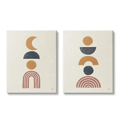 Stupell Industries Sun and Moon Bohemian Symbols Neutral Primary Canvas Wall Art