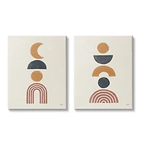 Stupell Industries Sun and Moon Bohemian Symbols Neutral Primary Canvas Wall Art