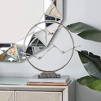 Silver Aluminum Modern Sculpture, Bird 18" x 19" x 5"