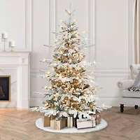 4.5ft. Pre-Lit Flocked Utah Fir Artificial Christmas Tree, Clear Lights