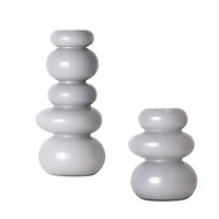 American Art Decor Cool Grey Cairns Glass Vase Set