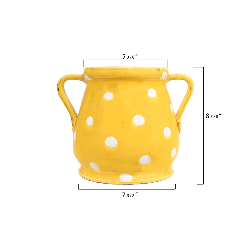 Hello Honey® 8" Yellow & White Terra Cotta Planter