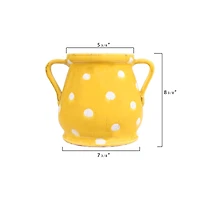 Hello Honey® 8" Yellow & White Terra Cotta Planter