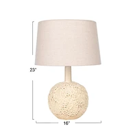 Hello Honey® 23" Cream Handmade Textured Stoneware Table Lamp with Fabric Shade
