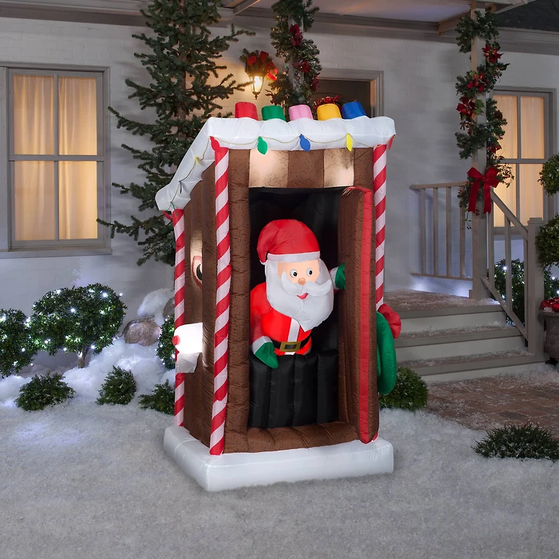 6ft. Animated Airblown® Inflatable Christmas Santa's Outhouse
