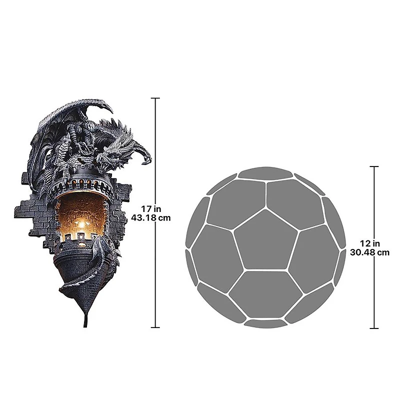 Design Toscano 17" Dragon's Castle Lair Illumimated Wall Sconce