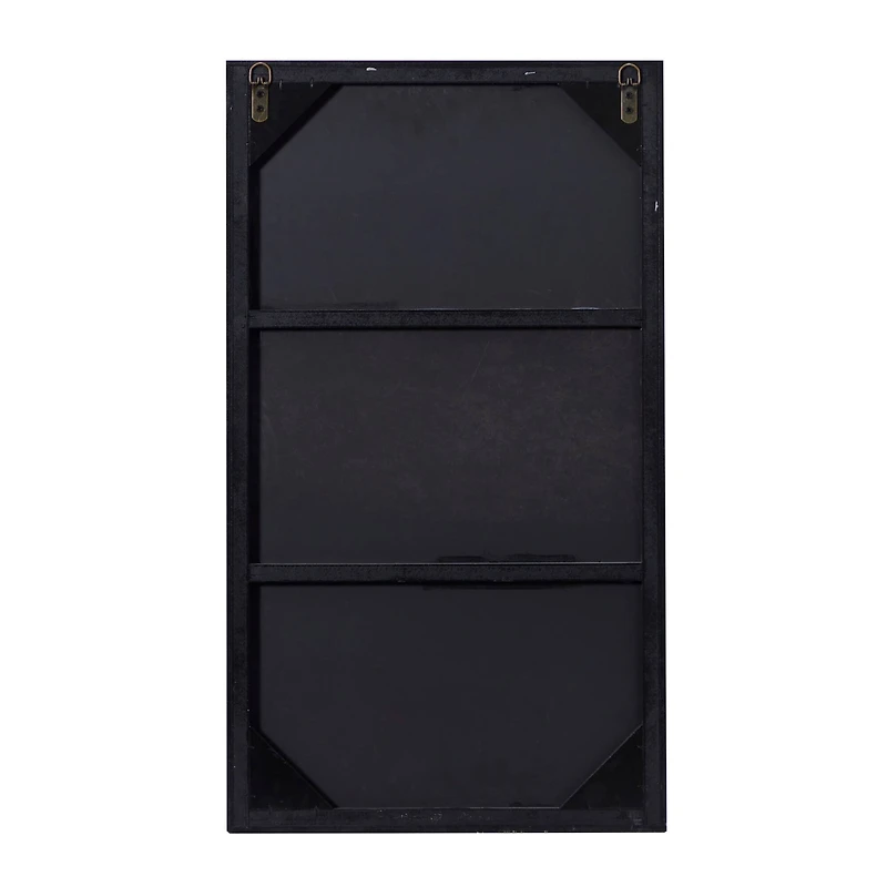 32" Black Contemporary Wood Wall Mirror