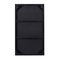 32" Black Contemporary Wood Wall Mirror