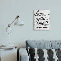 Stupell Industries Love You Most Romantic Rustic Word Design Canvas Wall Art