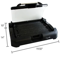 Megachef Reversible Indoor Grill & Griddle With Removable Glass Lid