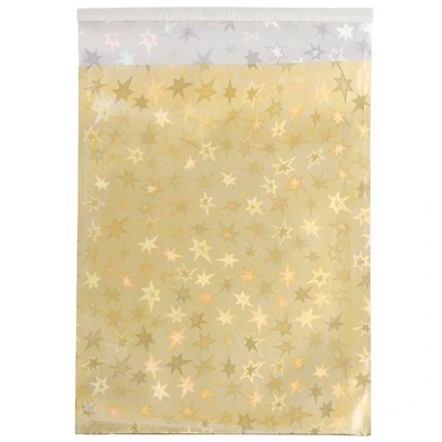 JAM Paper 6.25 x 7.875" Gold Stars Foil Open End Envelopes with Self Adhesive Closure, 25ct.