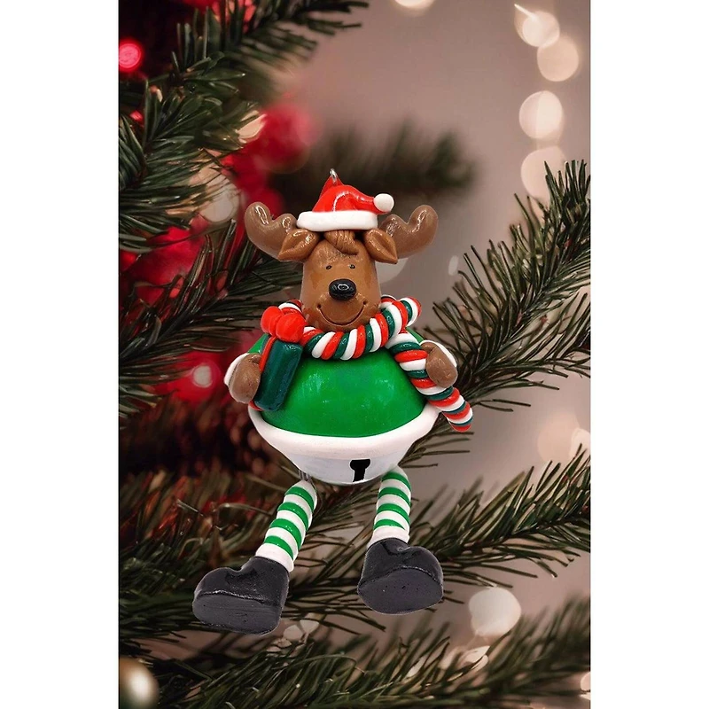 Wizardi 2.17" x  5.31" Glossy Gingerbread Reindeer Christmas Ornament, 1pc.