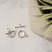 6 Packs: 2 ct. (12 total) 13mm Sterling Silver Round Toggle Clasps by Bead Landing™