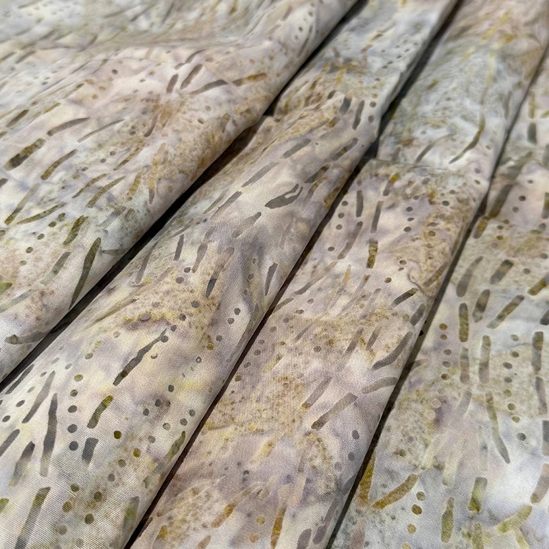 Feldman Premium Indonesian Batik Tan Dot Wave Cotton Fabric