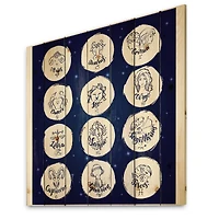 Designart - Zodiac Signs On Blue