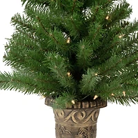 5-Piece Pre-Lit Wolcott Spruce Artificial Christmas Entryway Set, Clear Lights