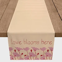 Love Blooms Here 16" x 72" Cotton Twill Runner