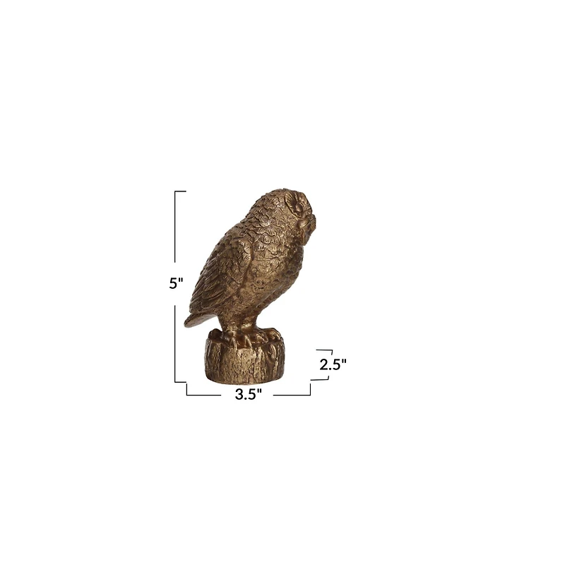 Hello Honey® 5" Gold Antique Owl with Base