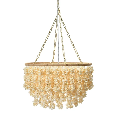 Hello Honey® 20" Round Metal and Shell Chandelier Style Ceiling Light