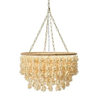 Hello Honey® 20" Round Metal and Shell Chandelier Style Ceiling Light