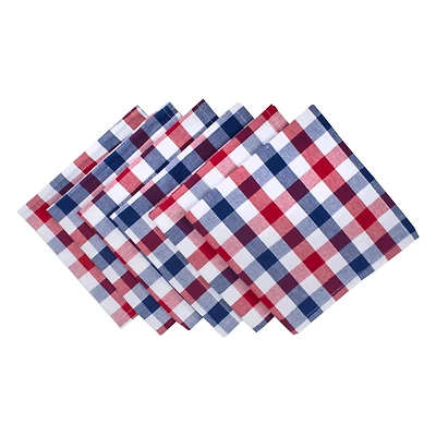 DII® Red & Blue Check Cloth Dinner Napkins, 6ct.