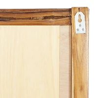 48" Brown Rustic Teak Wood Wall Mirror