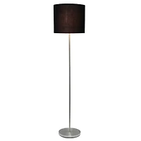 Simple Designs 57" Brushed Nickel Drum Shade Floor Lamp