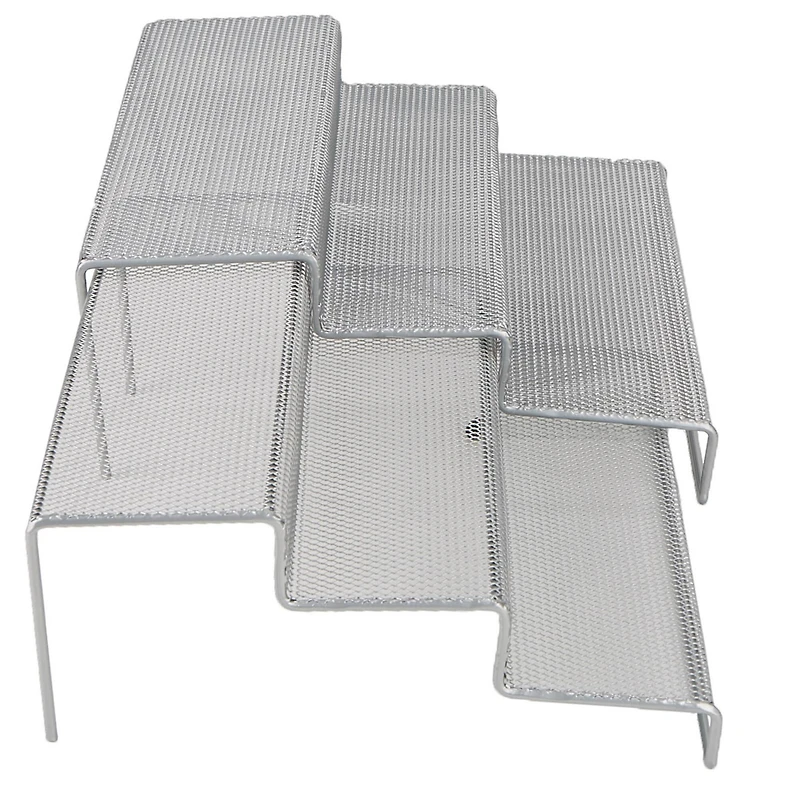 Mind Reader 3-Tier Silver Metal Mesh Multipurpose Kitchen Storage Organizer, 2ct.