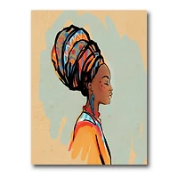 Designart - Portrait of African American Woman With Turban III