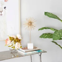 CosmoLiving by Cosmopolitan Gold Marble Glam Sculpture, 8" x 8" x 8"