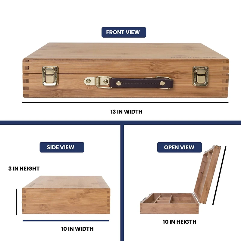 Pacific Arc 14" x 11" Bamboo Paint Box with Palette & 5 Compartments