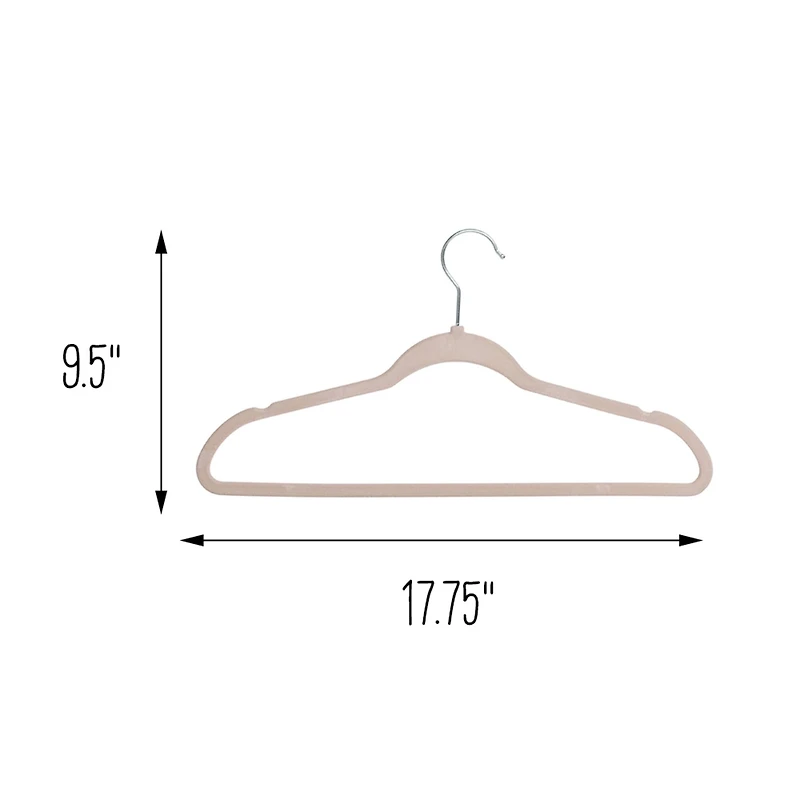 Honey Can Do Dusty Pink Slim-Profile Non-Slip Velvet Hangers