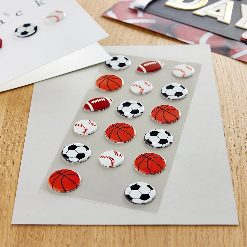 12 Pack: Sports Ball Puffy Stickers by Recollections™ Signature™
