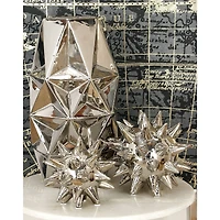 Silver Porcelain Glam Geometric Sculpture Set