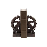 7" Brown Industrial Gear Bookends