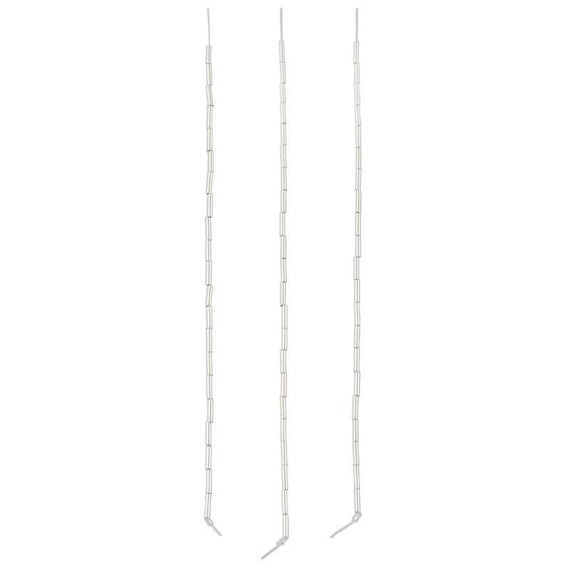 Silver Metal Bugle Beads, 6mm by Bead Landing™