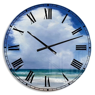 Designart Beach Clouds II Wall Clock