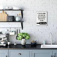 Stupell Industries Open A Bottle of Wine Wall Art in Gray Frame