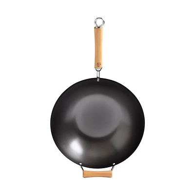 Joyce Chen 14" Carbon Steel Nonstick Wok with Birch Handles