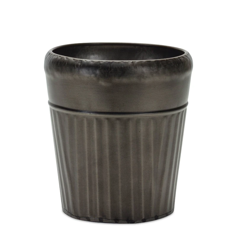 Pewter Metal Planter with Tapered Design Set