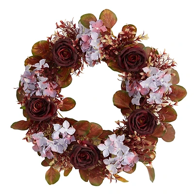 22" Fall Hydrangea & Rose Wreath