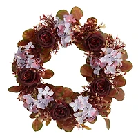 22" Fall Hydrangea & Rose Wreath