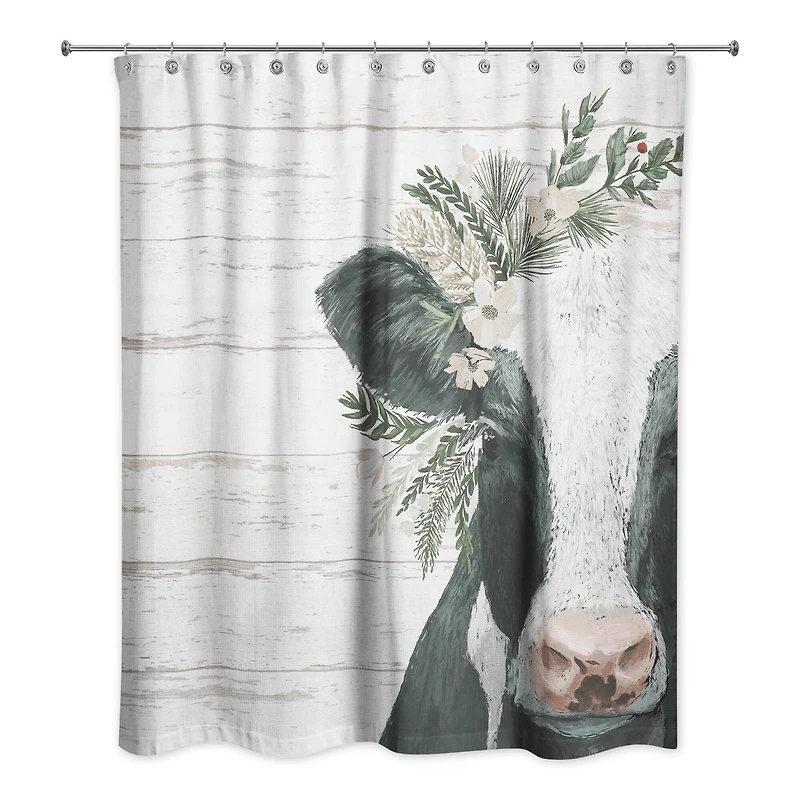 Floral Dairy Cow 71" x 74" Shower Curtain