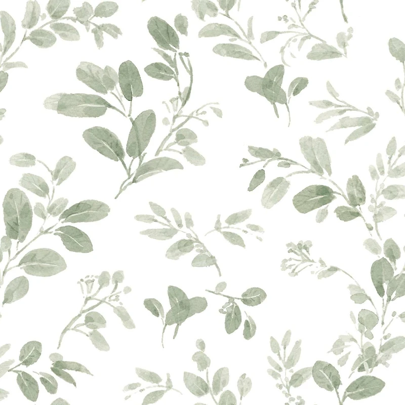 RoomMates Green Dancing Leaves Peel & Stick Wallpaper
