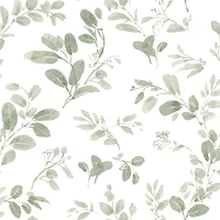 RoomMates Green Dancing Leaves Peel & Stick Wallpaper