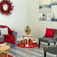 2ft. Pre-Lit Flocked Pinecones & Berries Artificial Christmas Tree with Clear LED Lights