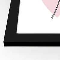 Flower Line Drawing Black Framed Print Under Plexiglass