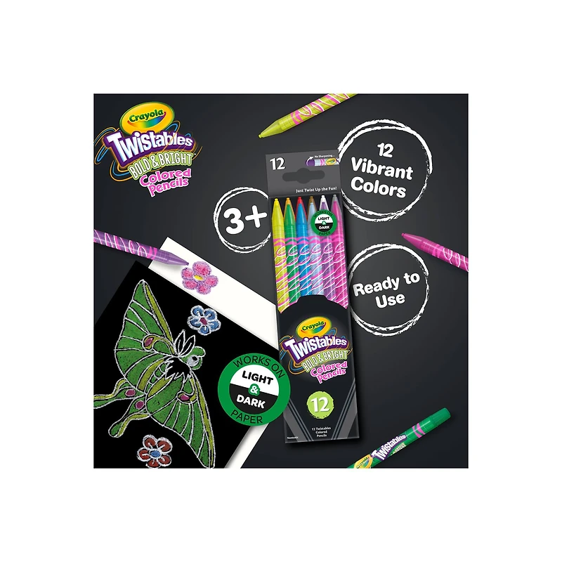 Crayola® Twistables™ Bold & Bright Colored Pencils, 12ct.