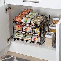 Kitchen Details 3-Tier Onyx Can Storage Organizer Rack